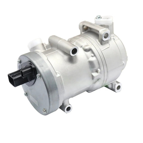 Heavy Duty Electric Air Compressor Replacement For Toyota Bz4x And Bz3 Sw0424001900 silver compressor showing inlet and outlet ports.