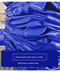 Must Have Foldable PVC Water Tank 240L Portable Water Storage Bladder folded detail, blue material close-up
