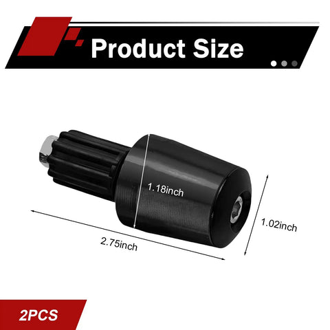 Two Pack Dope Aluminum Motorcycle Handlebar End Caps Seven Eighths Inch Bar End Plugs Wear Resistant Protective Plugs Universal Fit for Most Motorcycles Scooters and Dirt Bikes Black, product size 2.75 x 1.18 x 1.02 inch