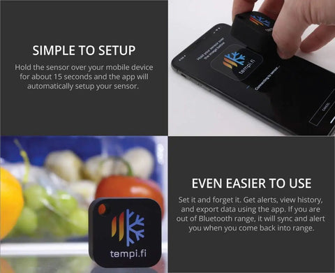 Wireless Temperature And Humidity Sensor Made In USA With 24 Seven Data Logger And Alarm, Bluetooth Smart Thermometer And Hygrometer, Bluetooth Only No Wifi, Auto Minute Readings And Phone Alerts For Home Or Office, setup on phone