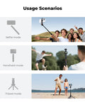 Mini Selfie Stick Tripod Stand With Five Adjustable Levels And 360 Degree Ball Head Pocket Tripod Usage Scenarios