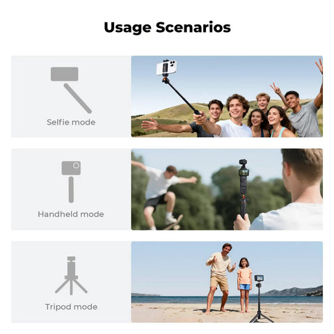 Mini Selfie Stick Tripod Stand With Five Adjustable Levels And 360 Degree Ball Head Pocket Tripod Usage Scenarios