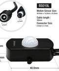 Two Pack Motion Activated Sensor Switch With PIR Sensor Auto On Off DC 12V 30V 3A Occupancy Sensor size details
