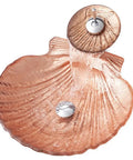 Artistic Bathroom Vessel Sink Shell Shaped Crystal Glass Wash Bowl Sink with waterfall faucet; copper color