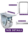 Heavy duty V-groove gate wheel with dimensions shown, ideal for sliding gates, supports up to 3000 lbs.