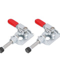 Heavy Duty Push Pull Toggle Clamp Forty Kilogram Load Capacity Bulletproof Quick Release Lever For Welding Projects Circuit Boards, pair with galvanized steel frame.