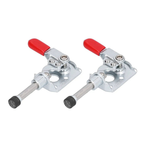 Heavy Duty Push Pull Toggle Clamp Forty Kilogram Load Capacity Bulletproof Quick Release Lever For Welding Projects Circuit Boards, pair with galvanized steel frame.