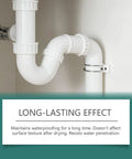 Killer Clear Roof Sealant And Heavy Duty Waterproof Adhesive That Slaps Down A Tight Leak Barrier On Tile Grout Concrete Patios And Basements All Season Long on white plumbing pipes.