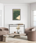 Black Framed Japanese Style Rowing Boat Ocean Waves Poster Canvas Print Art Vintage Minimalist Aesthetic Wall Decor