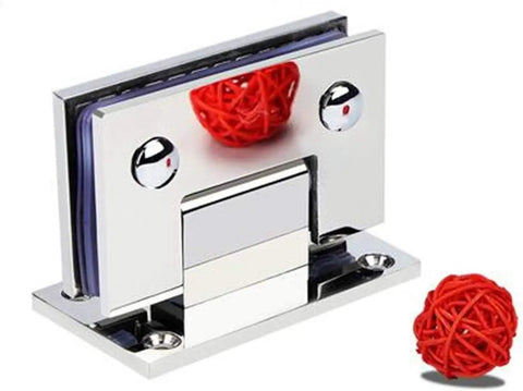 Premium Rock Solid Shower Glass Door Hinges For Eight To Twelve Millimeter Tempered Panels SUS304 Stainless Steel close-up view.