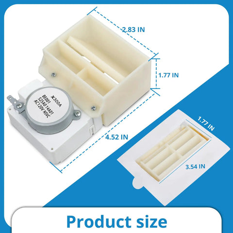 242303001 Air Damper Control Assembly Refrigerator Part dimensions 4.52x2.83x1.77 inches for regulating airflow.