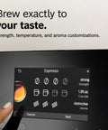 Touchscreen display of Fully Automatic Coffee And Espresso Machine For Home Use With 35 Drink Menu Double Cup Barista Style Pro Level