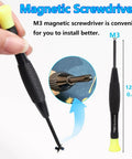 Close-up of M3 magnetic screwdriver with yellow handle for precise installation