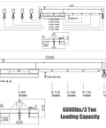 3 Ton 6600 Lb Forklift Mobile Crane With Adjustable Telescopic Jib Boom detailed diagram and dimensions for heavy lifting.