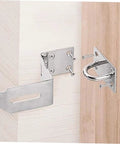 Heavy Duty 4 Inch Stainless Steel Barn Door Latch For Secure Pool Gate And Wooden Fence Install With Rock Solid 90 Degree Hasp Design. Close-up of latch and hardware.