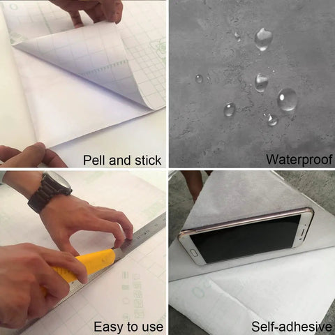 Dark Gray Concrete Texture Contact Paper Thick Matte Vinyl Wallpaper Peel and Stick for countertops demonstration
