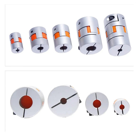 Heavy Duty Plum Flexible Shaft Coupling Clamp Style Aluminum Jaw Coupler With Spider For CNC Motor Encoder 20mm To 60mm multiple sizes showcased