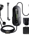 Road Trip Ready Portable Level 1 And 2 EV Charger With J1772 Connector and Nema 5-15 To 6-20 Plugs, 25ft cable, adjustable 16A.