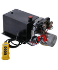 Rock Solid Dc Electric Hydraulic Oil Pump Double Acting Power Unit For Light Truck Self Unloading Rear Flip Workhorse With Zero Hassle Setup And Beast Mode Torque with electric motor and control panel.