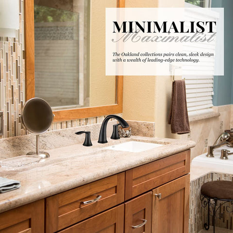 8 Inch Widespread Two Handle Bathroom Faucet In Oil Rubbed Bronze, Solid Brass Lavatory Faucet For 3 Hole Sinks on marble countertop