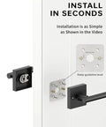 Four Pack Matte Black Dummy Interior Door Handles With Keyed Entry From Outside And Thumb Button Lock Inside For Quick Lock Up And Sleek Home Security Upgrade Includes Deadbolt And Lever For Interior And Exterior Doors installed on white door