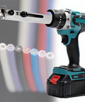 Heavy Duty Electric Wire Stripper And Cutter Peeling Tool With Lithium Battery For Copper Cable Stripping Length Adjustment Soft Grip Handle close-up view showing cutting mechanism.