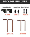 CNC Accessories 10 Piece Shop-Ready Gear Kit With Pins Clamps Screws And Wrenches, black zinc plated steel clamps and pins