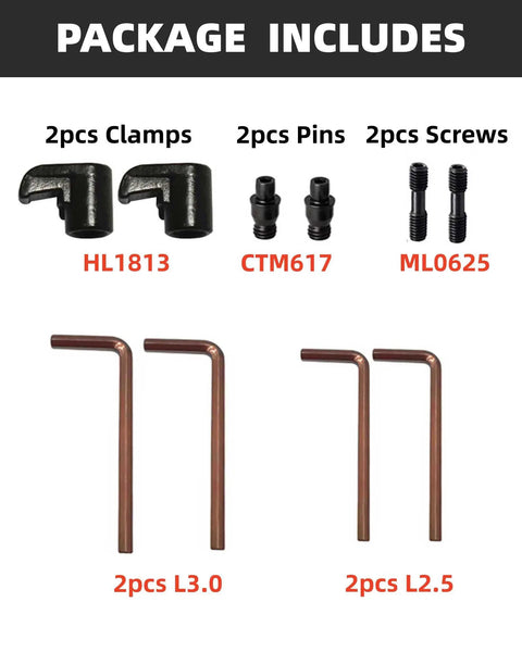 CNC Accessories 10 Piece Shop-Ready Gear Kit With Pins Clamps Screws And Wrenches, black zinc plated steel clamps and pins