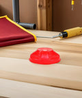 Tough Plastic Smoke Alarm Covers Four Pack Waterproof Dust Protector Shield Keep Kitchen Detectors Spotless Hassle Free Easy Snap On Grease Guard on wooden table.