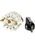 Durable Rotary Switch Band Selector With Knob And Mounting Nut, 21 Pin, ideal for DIY electronics projects, front view.