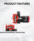 SCX24 Brushless Motor And ESC Combo With Hobbywing QUICRUN Outer1621SL detail showing gears and structure in red and black