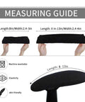 Stretchable Water Resistant Jacquard Armrest Covers For Office Chair Fits 8 To 13 Inch Arm Length And Easy Fit Two Point Four To Three Inch Width Elastic Band Washable Desk Chair Protection Two Pieces Black measuring guide