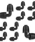 1/2 Inch Drip Irrigation Elbow Fittings Ten Pack Barbed Lock Nut 90 Degree Connectors for garden drip irrigation system.