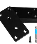 4 Pack Stainless Steel Mending Plates 3.94 Inch By 1.97 Inch With Holes Black Finish Flat Plates with screws and drill bit