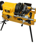 Heavy Duty Electric Pipe Threader Cuts 1/2 To 3 Inch BSPT NPT Pipes Like Butter 220V 750W Motor on black stand.