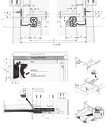 Technical drawings for Push To Open Drawer Slides Undermount Runners 2 Fold Ball Bearing Full Extension 350mm Set Of 1 Pair
