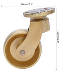 Detailed side view of Brass Caster Wheels Set, 4 Pack Antique Ball Swivel Casters For Furniture with dimensions.