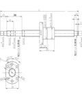 Smooth Riding Six Hundred Mm Hgr15 Linear Rail Kit dimensions sketch with ball screw design for CNC routers and 3D printers.