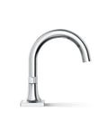 Venza Centerset Bathroom Sink Faucet With Dual Levers, 3 Hole Mount, 1.2 GPM Flow, chrome finish side view