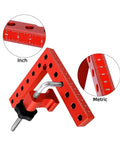 Right Angle Fixing Clip 90 Degree L Shaped Woodworking Panel Fixture for Mounting and Alignment 120mm and 140mm Sizes, Inch Metric Scale