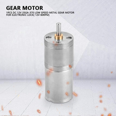12V DC gear motor with encoder, 25mm diameter metal housing, front view for electronic locks