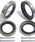 iBroPrat 4-pack trailer axle hub seals with pins, front view, ID 1.719 in, OD 2.565 in for 3500 lb spindles