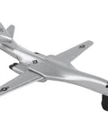 Silver Runway24 B1 Die Cast Vehicle With Connected Runway Pieces for kids and collectors, realistic aircraft detailing on display.