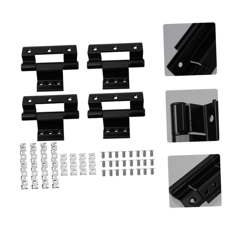 Heavy Duty Aluminum Window Hinge Casement Hardware For Home Decor Accessories Delivers Smooth Operation And Quick Installation In Tight Spaces Built To Last And Great For DIY Projects And Contractors shown in black with installation hardware.
