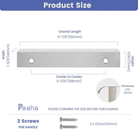 Brushed Nickel Cabinet Pulls 25 Pack 5 Inch Finger Pulls For Cabinets And Drawers Edge Pulls Silver Aluminum Alloy 128mm