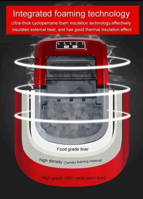 Sleek Countertop Ice Machine Cranking Out Thirty Three Pounds Of Snap Frozen Cubes In Six Minutes With Dual Sizes And No Sweat Setup For Weekend Bashes insulated with high-density foam and showcasing food-grade liner.