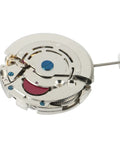 Automatic GMT Watch Movement With Four Hands And 24 Hour Dial Date Disc Replacement, silver metal body, spare part kit.