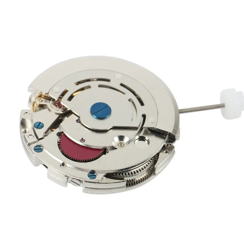 Automatic GMT Watch Movement With Four Hands And 24 Hour Dial Date Disc Replacement, silver metal body, spare part kit.