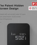 Pocket Size Laser Measuring Tool With 98 Feet Range And 2mm Precision, USB C Rechargeable, OLED Display showing measurements