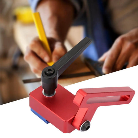 Beefy 30 Type Miter Track Stop Block Aluminum Alloy T Slot Stop For 30mm Guide Rails in red with ergonomic handle